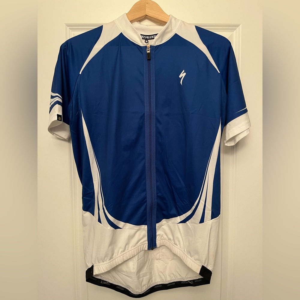 Specialized 2010s Style Blue and White Cycling Jersey